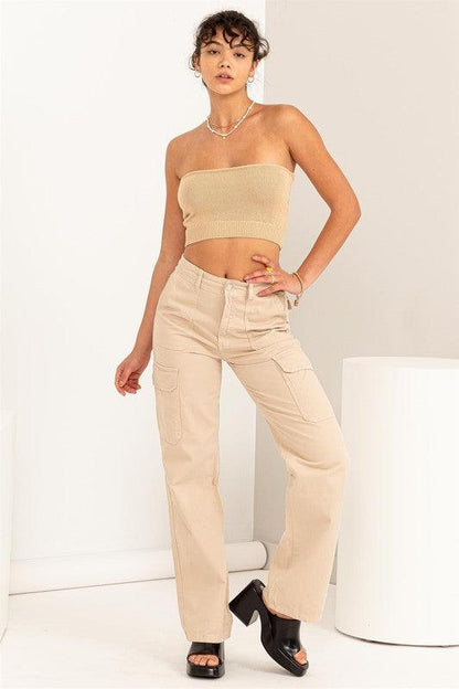 knit crop strapless top - RK Collections Boutique