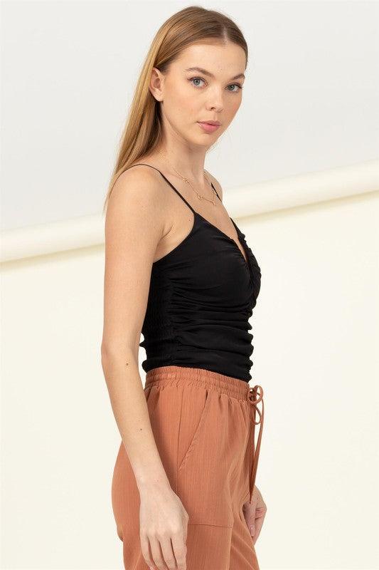 ruched sweetheart v neck cami top - RK Collections Boutique