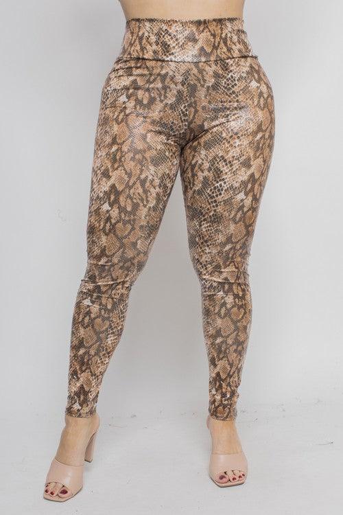 PLUS high waist snake printed leggings - RK Collections Boutique