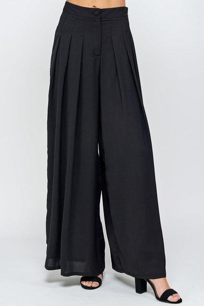 pleated wide leg pants - RK Collections Boutique