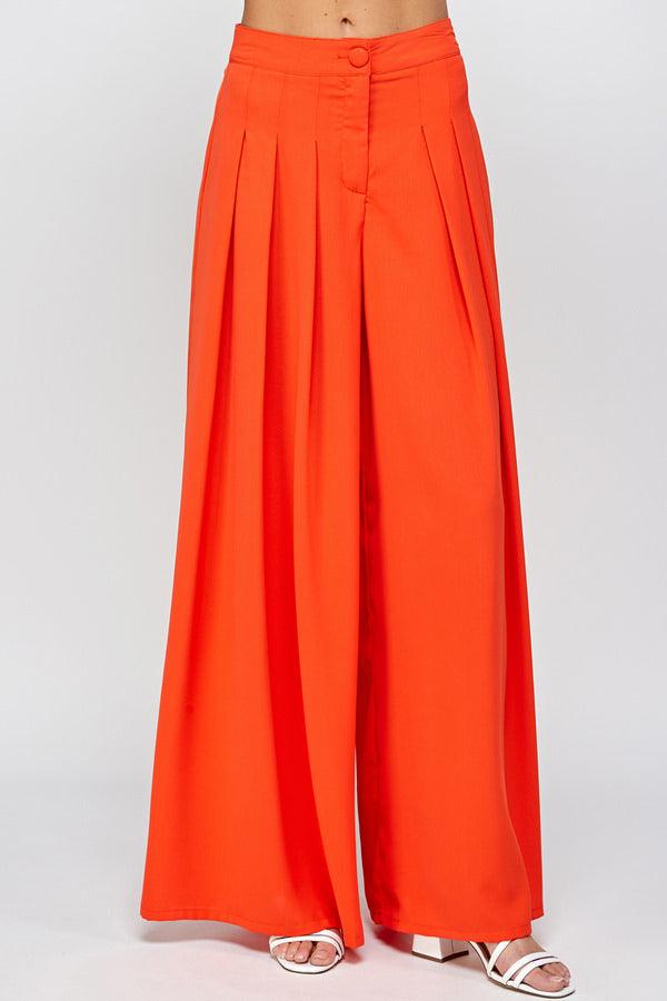 pleated wide leg pants - RK Collections Boutique