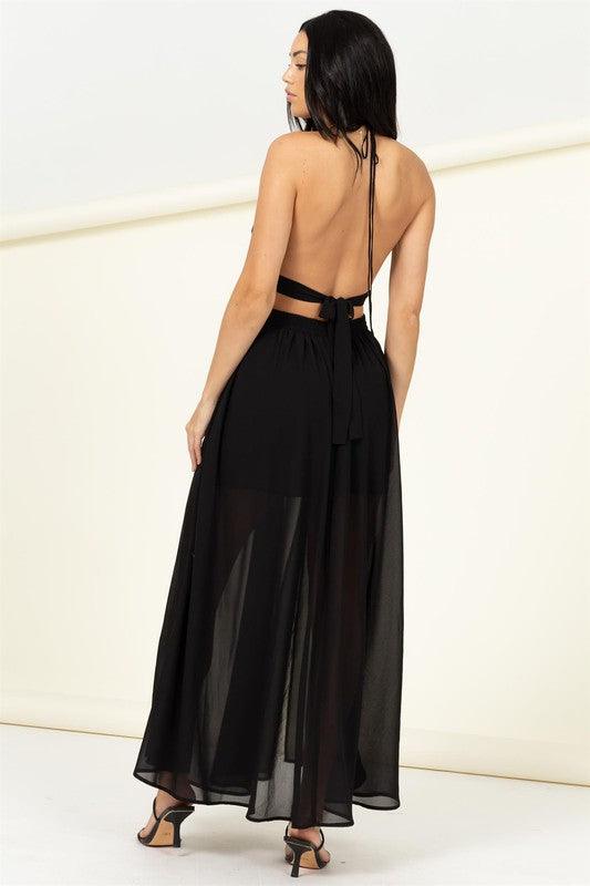 Halter neck cutout maxi dress - RK Collections Boutique