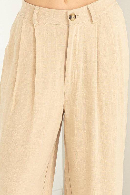 high waist wide leg linen pant - RK Collections Boutique