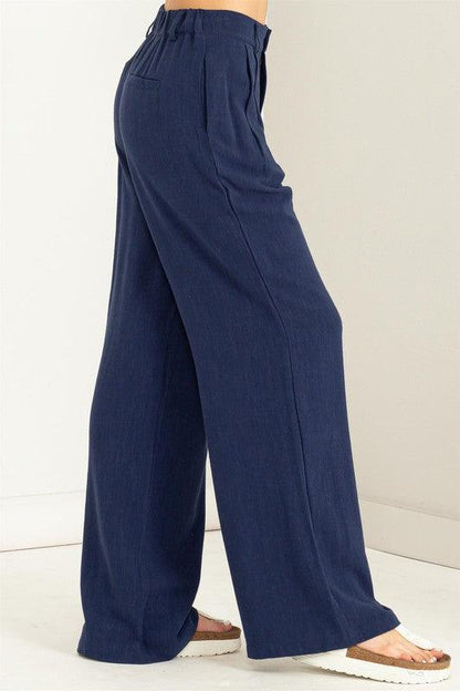 high waist wide leg linen pant - RK Collections Boutique