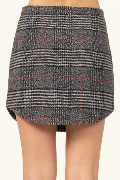 woven plaid mini skirt - RK Collections Boutique