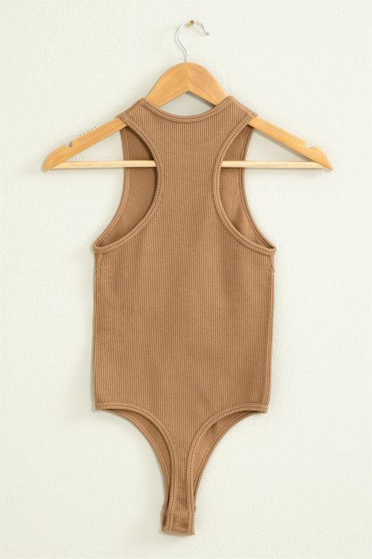 under bust seam ribbed bodysuit - RK Collections Boutique