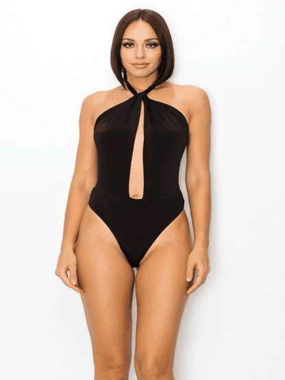 cut out front halter bodysuit - RK Collections Boutique