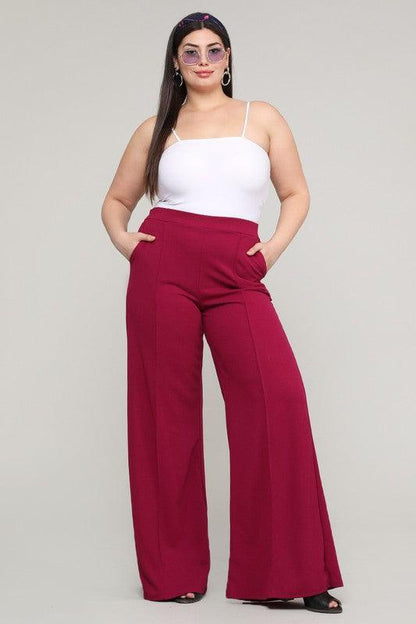 PLUS Crepe flare pants with pockets - RK Collections Boutique