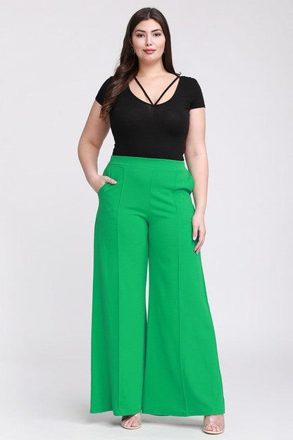 PLUS Crepe flare pants with pockets - RK Collections Boutique