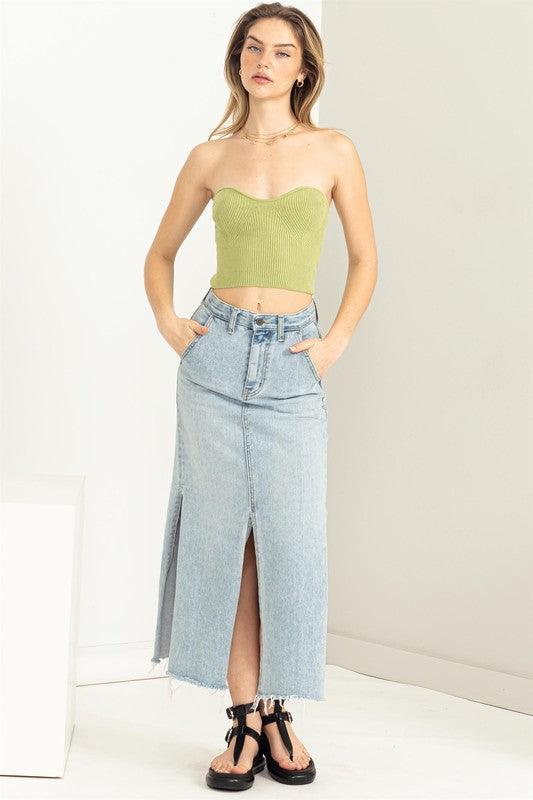 knit sweetheart strapless top - RK Collections Boutique