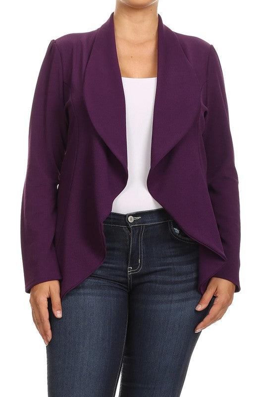 Plus Open Blazer - RK Collections Boutique