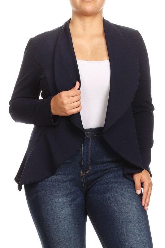 Plus Open Blazer - RK Collections Boutique