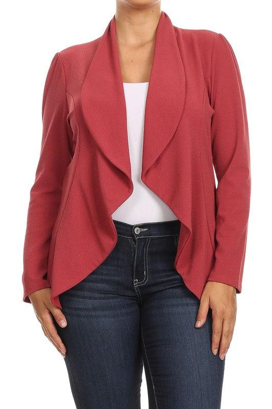 Plus Open Blazer - RK Collections Boutique