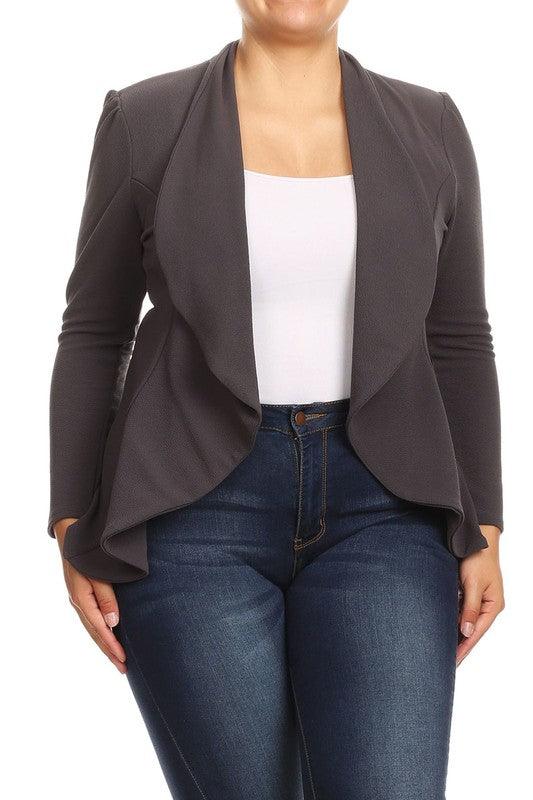 Plus Open Blazer - RK Collections Boutique