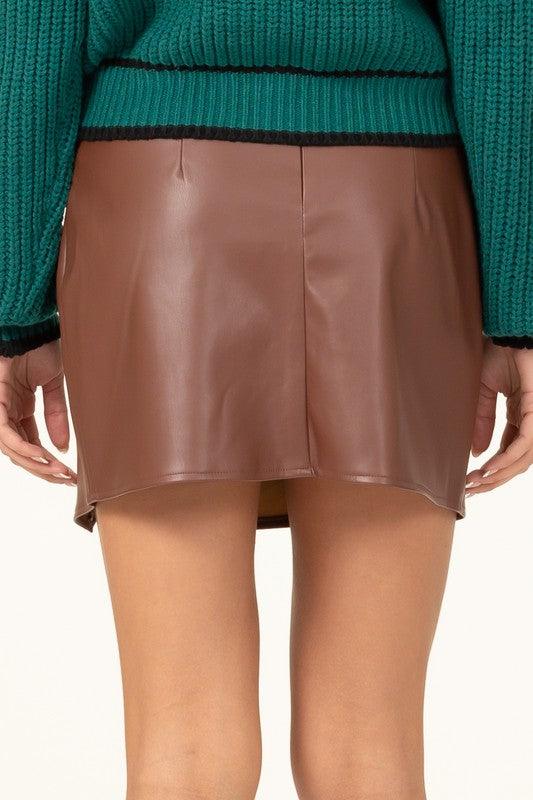 faux leather wrap mini skirt - RK Collections Boutique