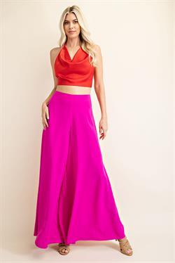 Cowl Neck Halter Crop Top - RK Collections Boutique