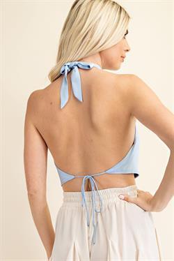 Cowl Neck Halter Crop Top - RK Collections Boutique