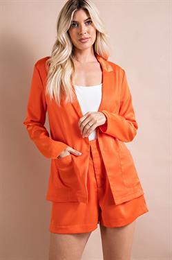 Satin Boyfriend Blazer - RK Collections Boutique