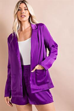 Satin Boyfriend Blazer - RK Collections Boutique