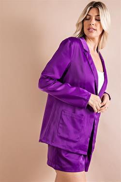 Satin Boyfriend Blazer - RK Collections Boutique