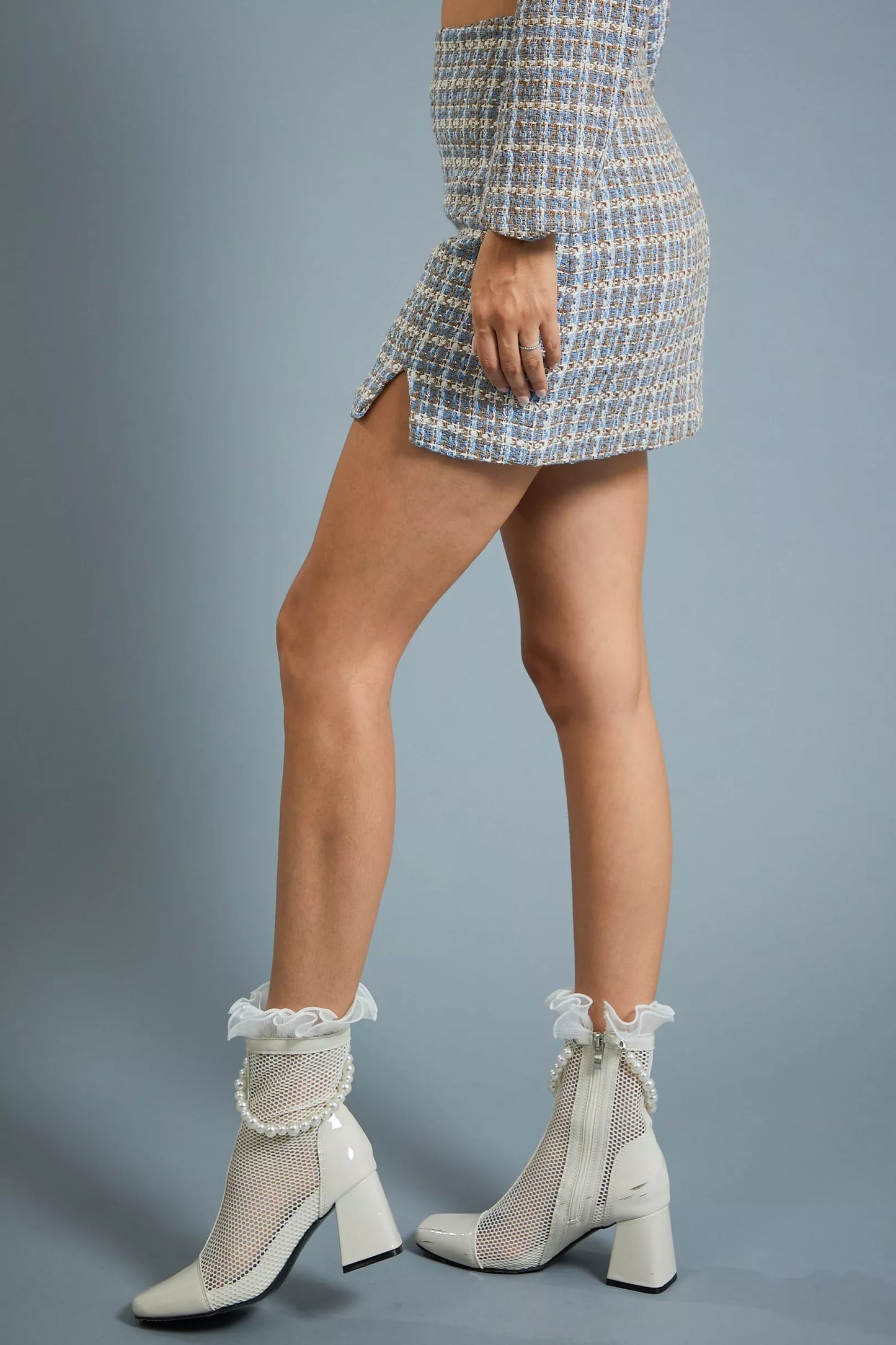 plaid tweed mini skirt - RK Collections Boutique