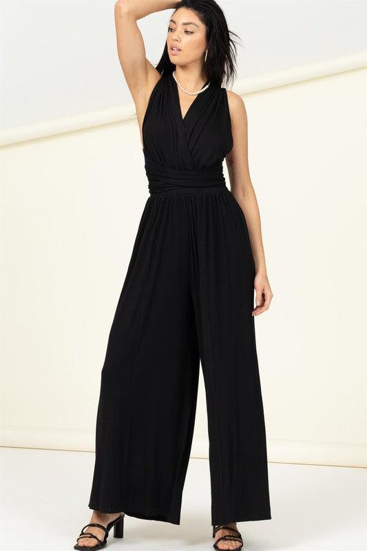 Wrap around wide leg jumpsuit - RK Collections Boutique