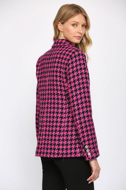 metallic houndstooth tweed blazer - RK Collections Boutique