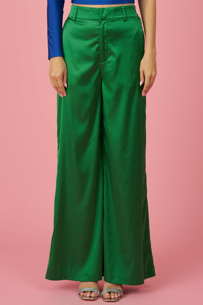 high waist satin wide leg pants - RK Collections Boutique