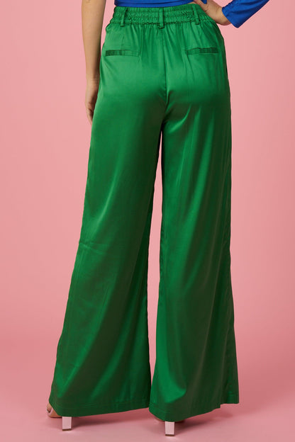 high waist satin wide leg pants - RK Collections Boutique