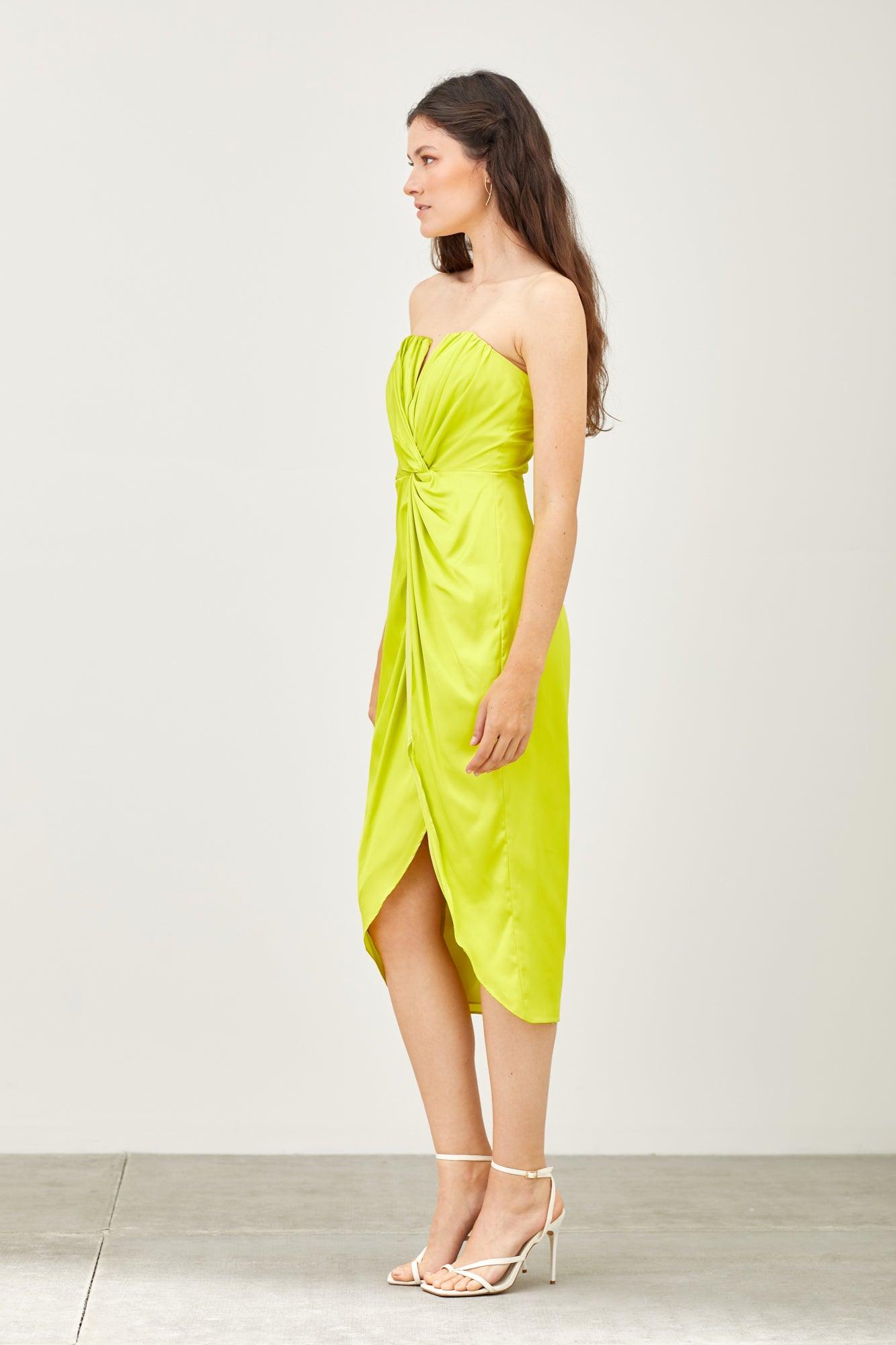 wrap strapless midi dress - RK Collections Boutique