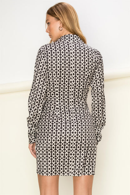 geometric print shirt dress - RK Collections Boutique