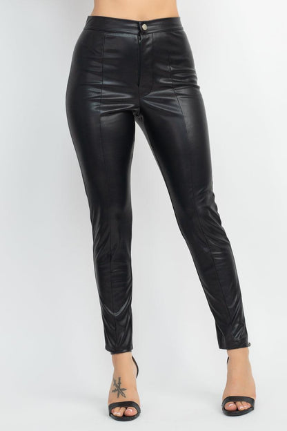 faux leather high waist skinny pants - RK Collections Boutique