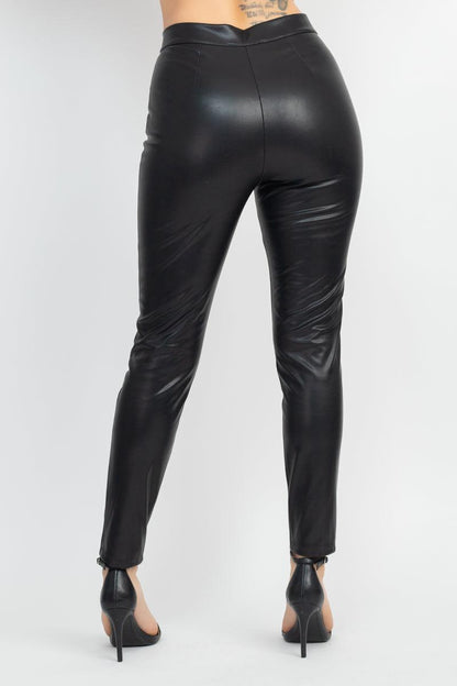 faux leather high waist skinny pants - RK Collections Boutique