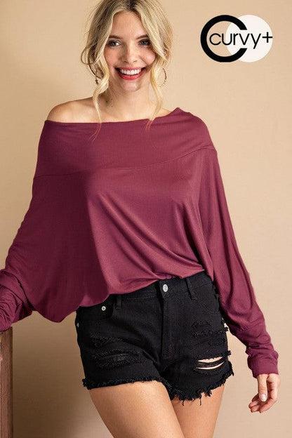 PLUS off the shoulder dolman bodysuit - RK Collections Boutique