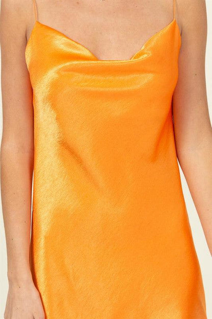 satin cowl neck dress - RK Collections Boutique