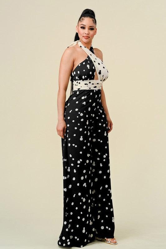 polka dot halter jumpsuit - RK Collections Boutique