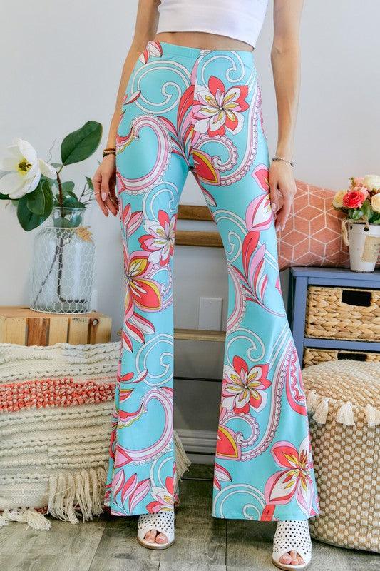 floral pull on bell bottoms - RK Collections Boutique