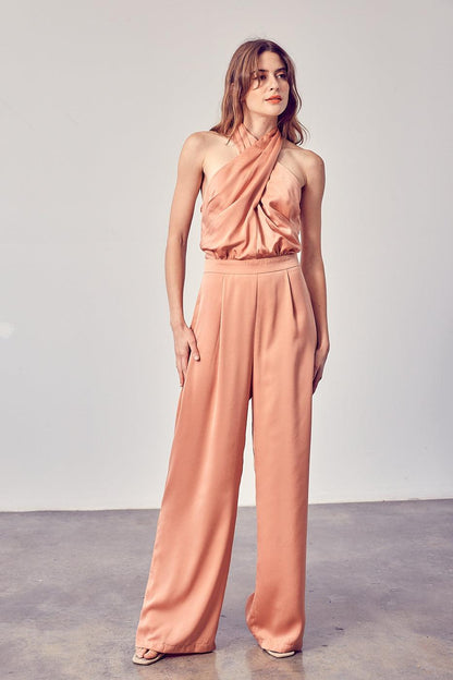 criss cross neck jumpsuit - RK Collections Boutique