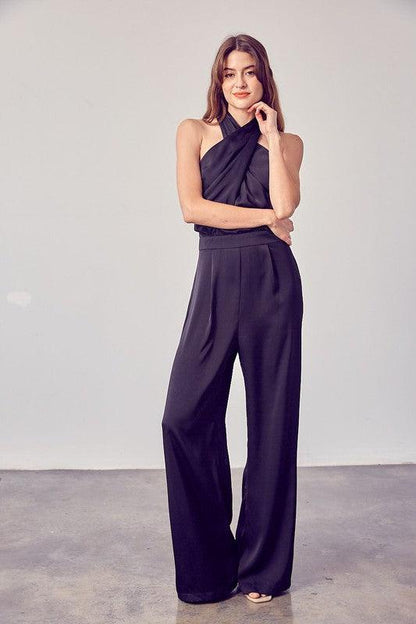 criss cross neck jumpsuit - RK Collections Boutique