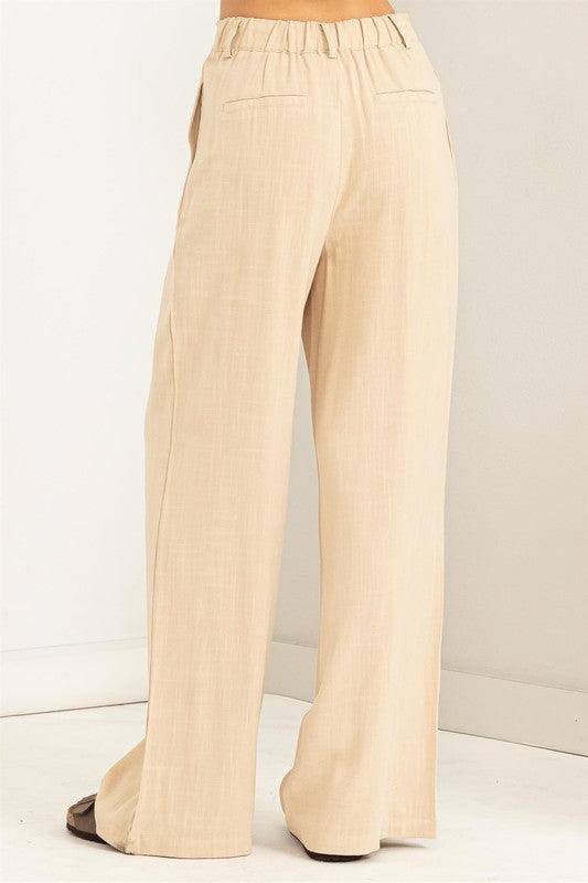 high waist wide leg linen pant - RK Collections Boutique