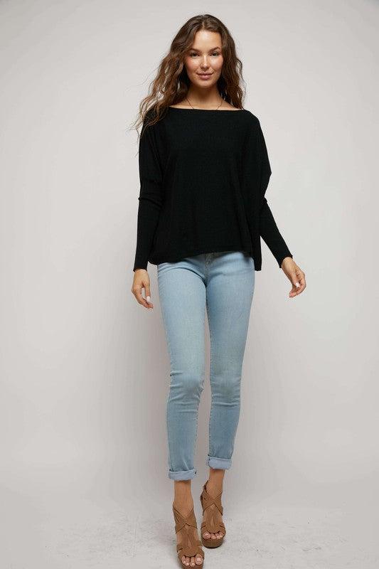 fitted sleeve box sweater - RK Collections Boutique