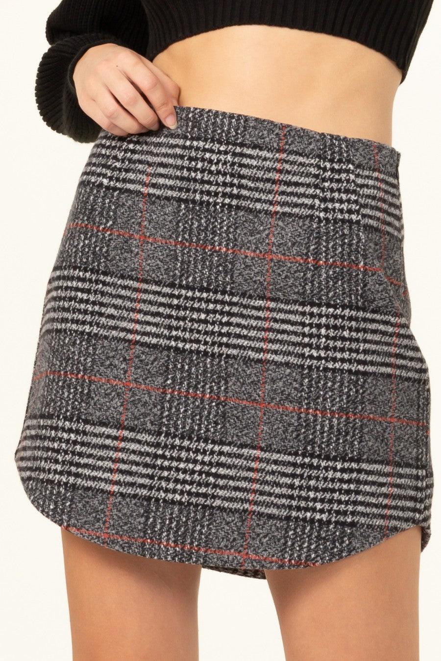 woven plaid mini skirt - RK Collections Boutique