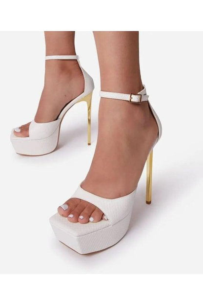 square toe platform heel w/ankle strap - RK Collections Boutique