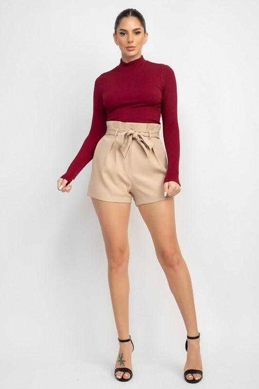 Belted Paperbag Shorts - RK Collections Boutique