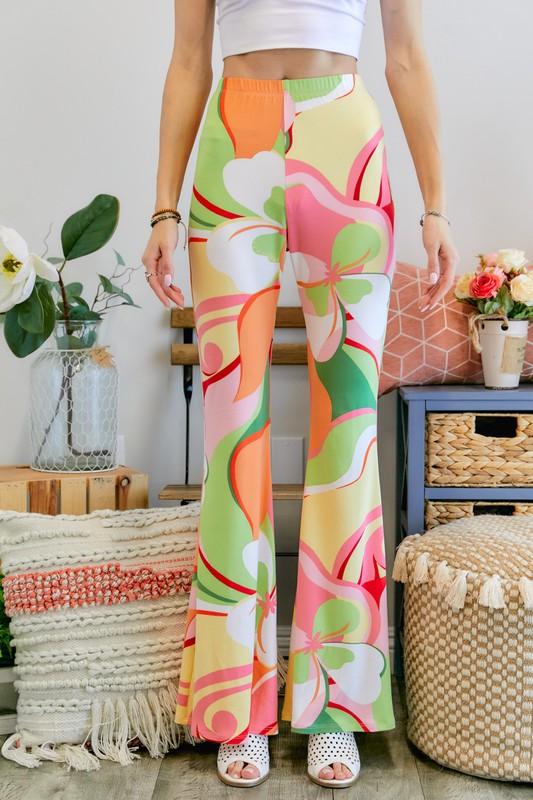 floral pull on bell bottoms - RK Collections Boutique