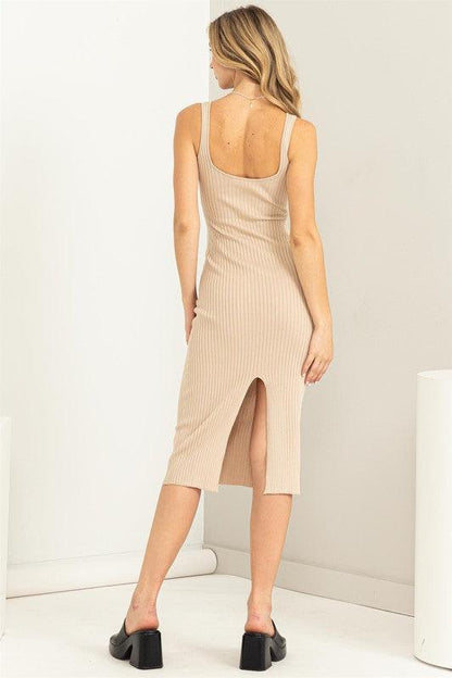 knit sweetheart neckline sleeveless midi dress - RK Collections Boutique