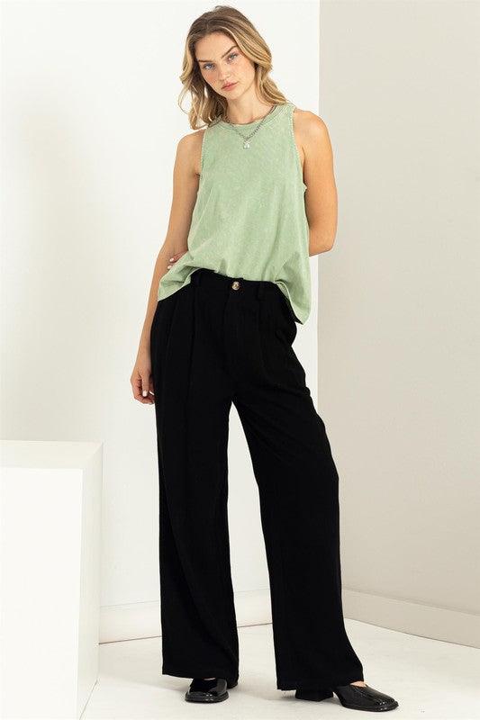 high waist wide leg linen pant - RK Collections Boutique