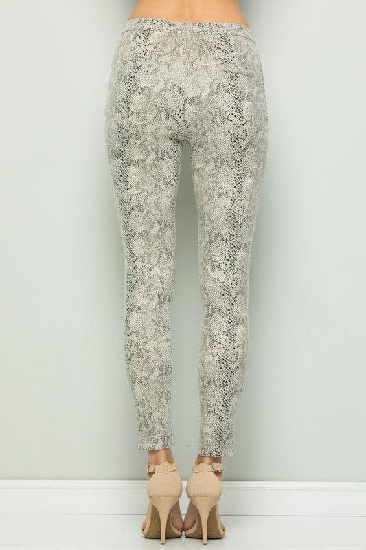 front cut detail snake printed pants - RK Collections Boutique