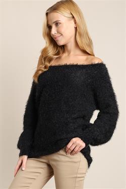 Fuzzy Long Sleeve Knit Sweater-Tops-Sweater-L Love-RK Collections Boutique