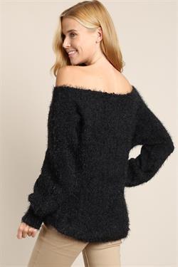 Fuzzy Long Sleeve Knit Sweater-Tops-Sweater-L Love-RK Collections Boutique